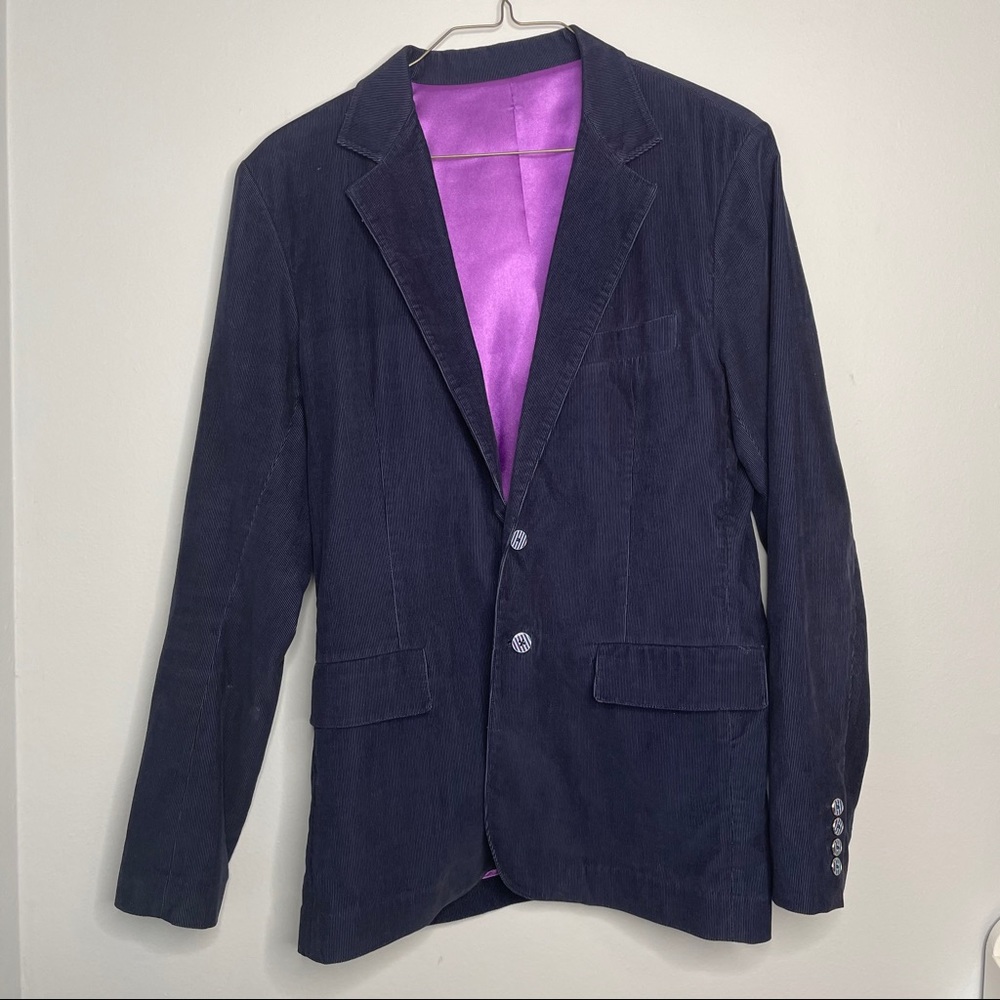 Modern Amusement Navy Corduroy Suit Jacket